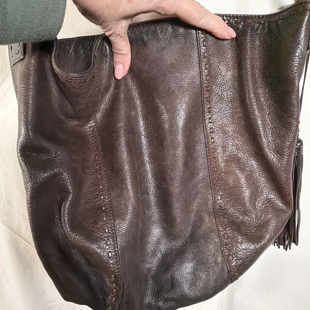 Sigrid‎ Olsen Brown Leather Hobo Shoulder Bag Soft Slouchy